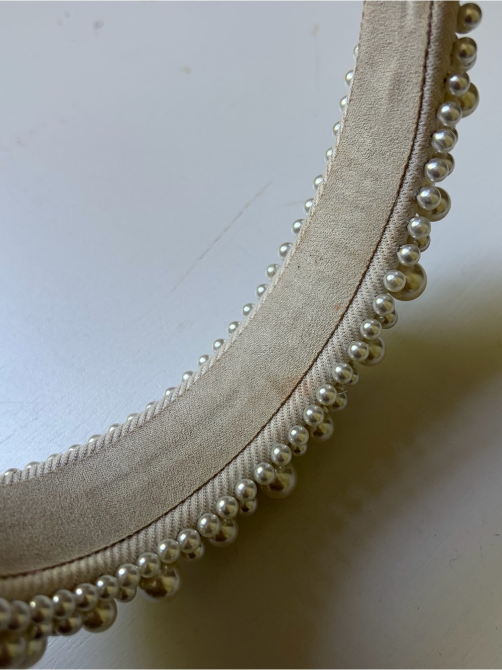 Ivory Pearl-Embellished Cream Bridal Headband - Picture 8 of 8